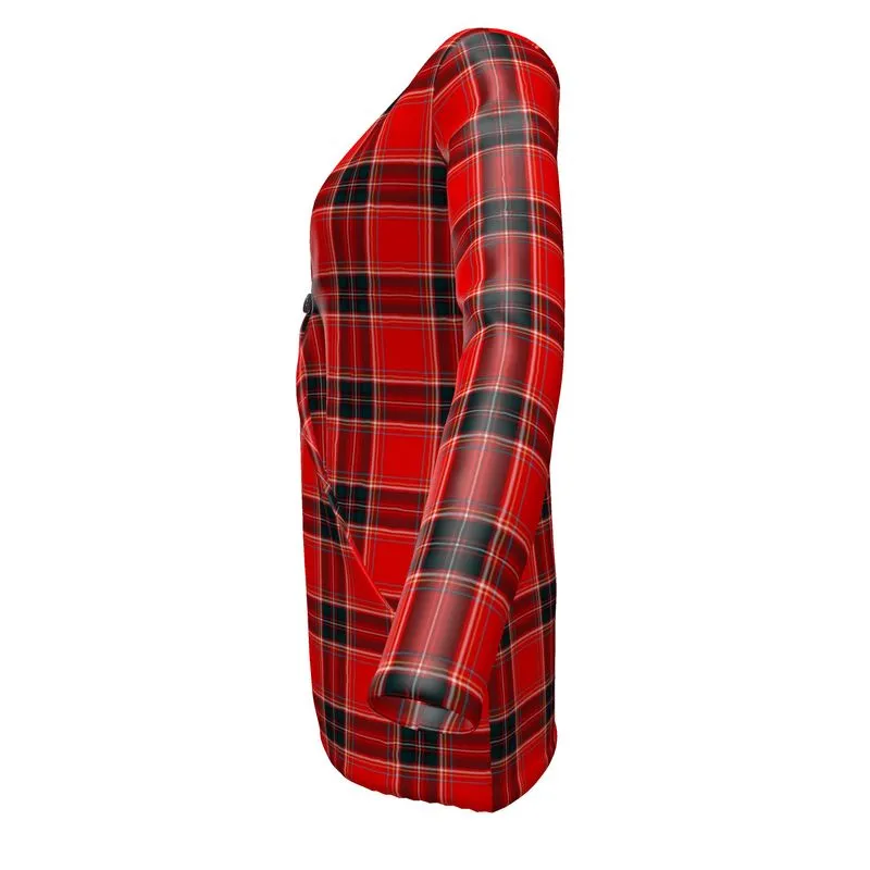 Plaid Ladies Cardigan With Pocket