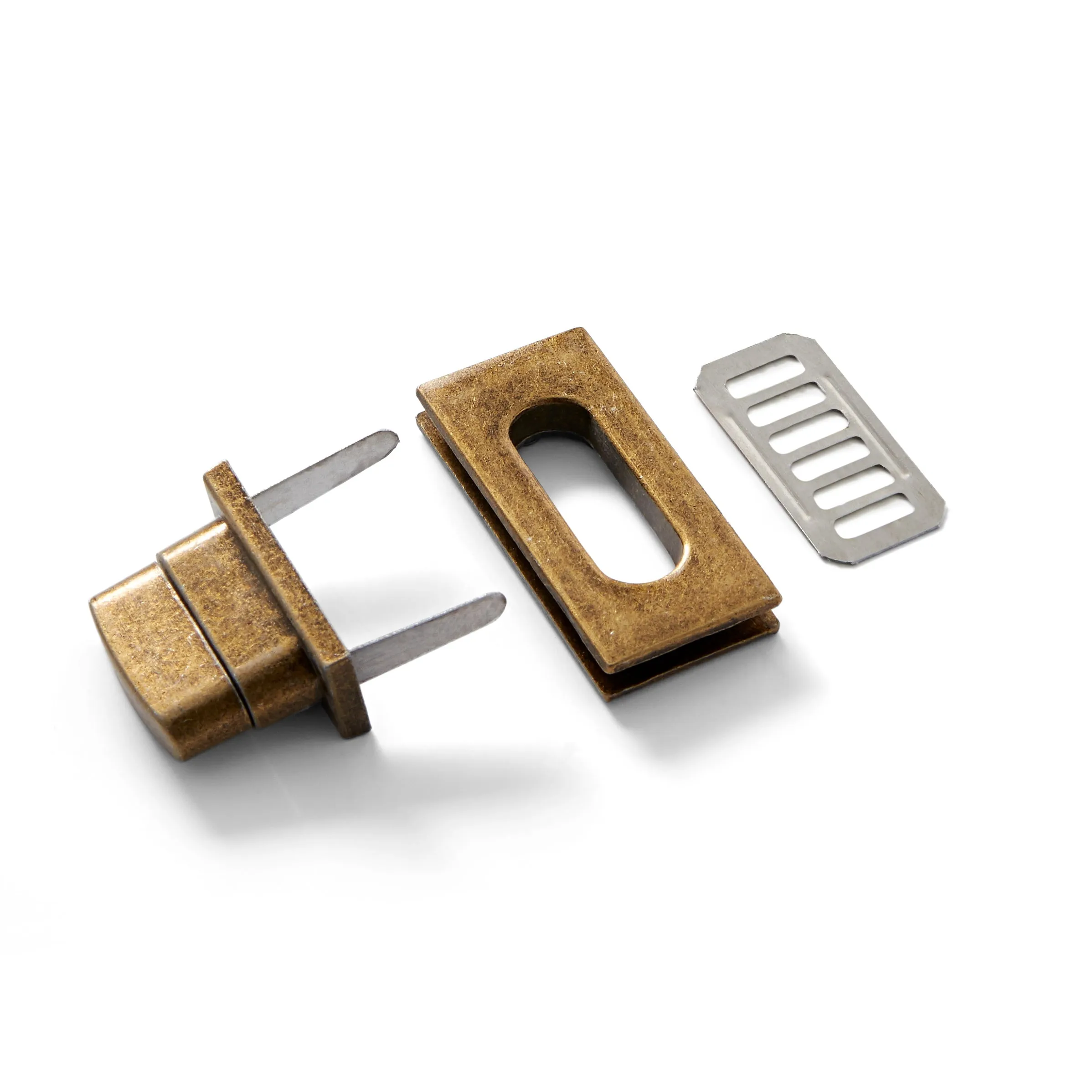Rectangle Turn Clasp - Antique Brass - 35mm