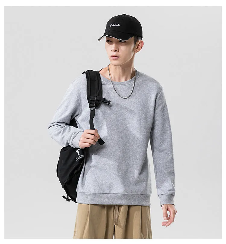 Round-Neck Long Sleeved Sweatshirt Trendy Tops Matching Outerwear