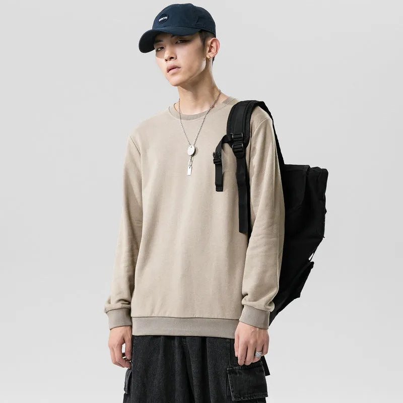 Round-Neck Long Sleeved Sweatshirt Trendy Tops Matching Outerwear