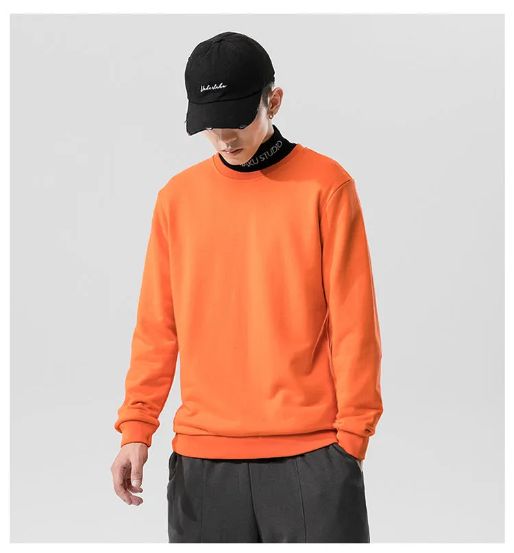 Round-Neck Long Sleeved Sweatshirt Trendy Tops Matching Outerwear