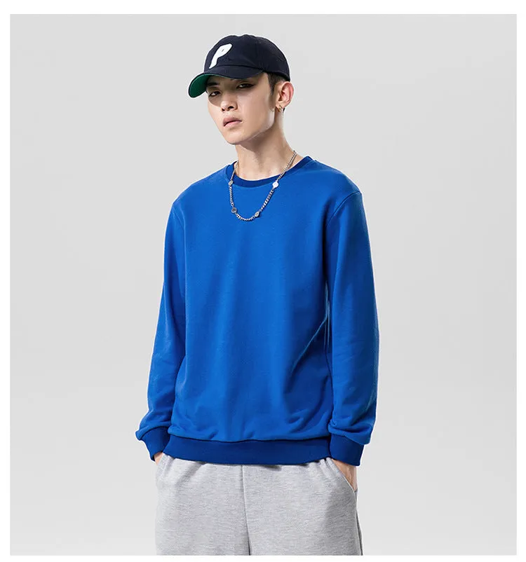 Round-Neck Long Sleeved Sweatshirt Trendy Tops Matching Outerwear