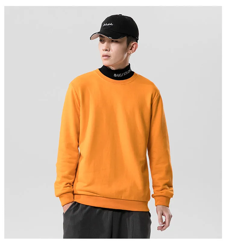 Round-Neck Long Sleeved Sweatshirt Trendy Tops Matching Outerwear