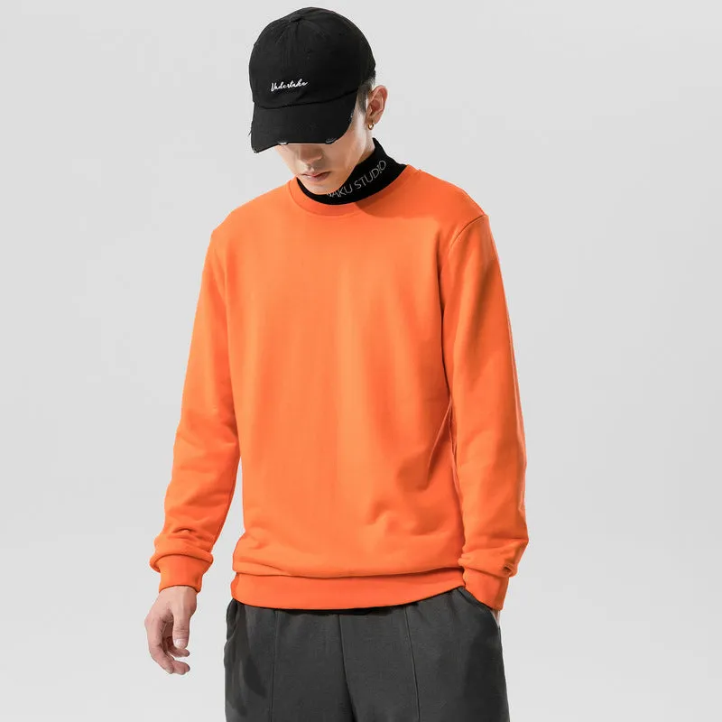 Round-Neck Long Sleeved Sweatshirt Trendy Tops Matching Outerwear