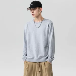 Round-Neck Long Sleeved Sweatshirt Trendy Tops Matching Outerwear