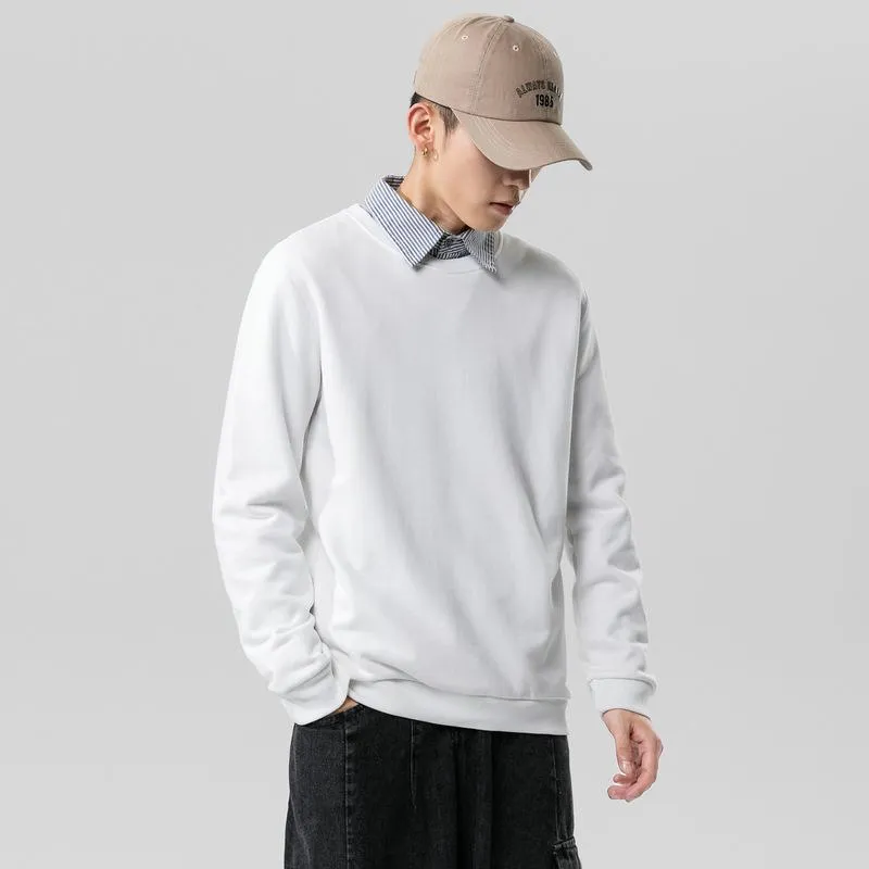 Round-Neck Long Sleeved Sweatshirt Trendy Tops Matching Outerwear