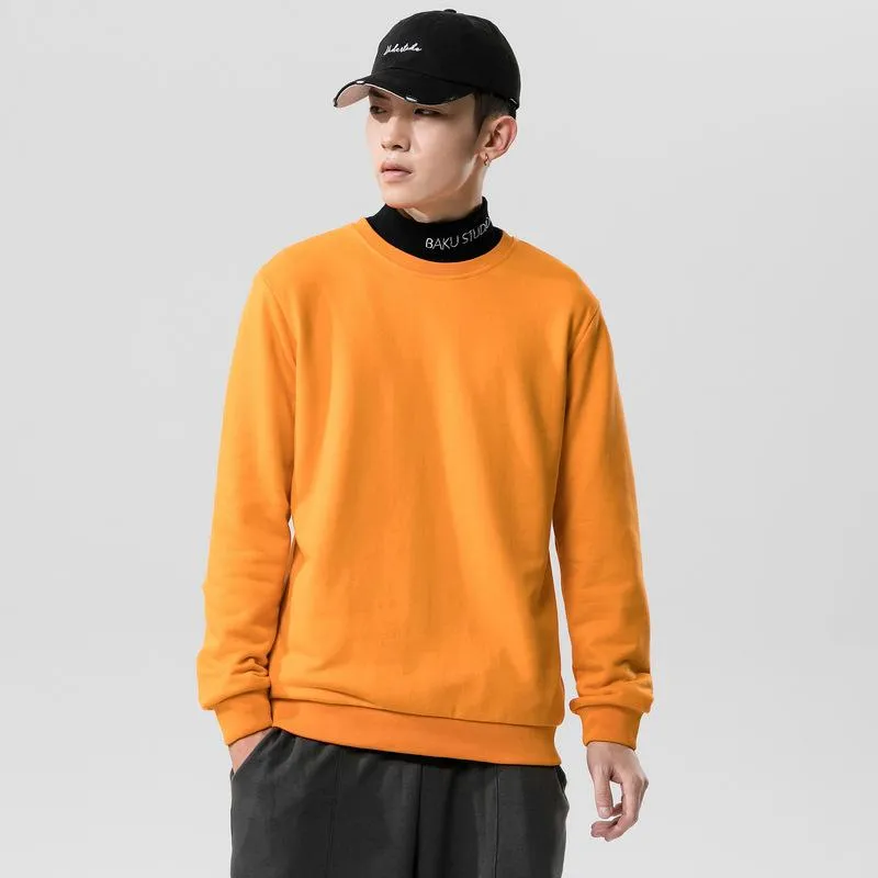 Round-Neck Long Sleeved Sweatshirt Trendy Tops Matching Outerwear