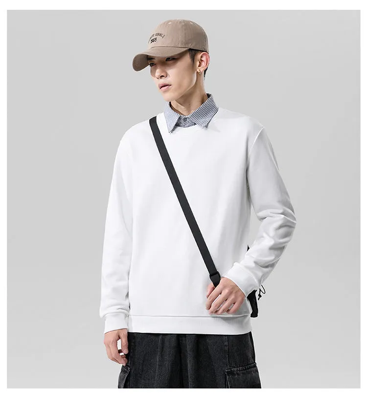 Round-Neck Long Sleeved Sweatshirt Trendy Tops Matching Outerwear