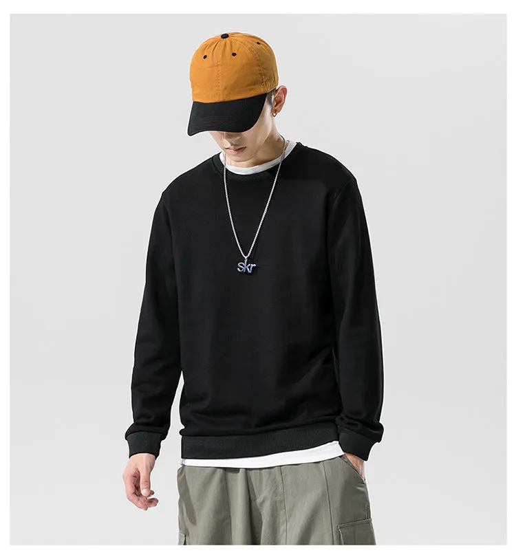 Round-Neck Long Sleeved Sweatshirt Trendy Tops Matching Outerwear