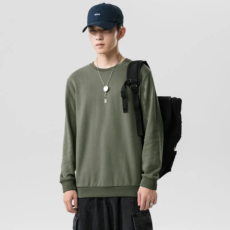 Round-Neck Long Sleeved Sweatshirt Trendy Tops Matching Outerwear