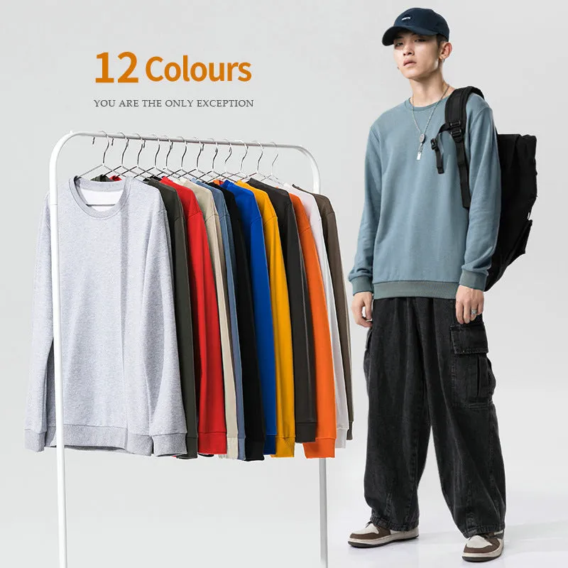 Round-Neck Long Sleeved Sweatshirt Trendy Tops Matching Outerwear