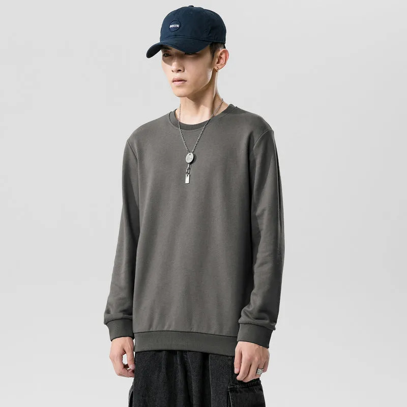 Round-Neck Long Sleeved Sweatshirt Trendy Tops Matching Outerwear