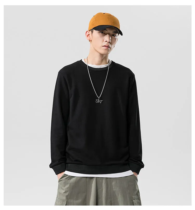 Round-Neck Long Sleeved Sweatshirt Trendy Tops Matching Outerwear