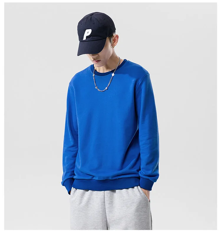 Round-Neck Long Sleeved Sweatshirt Trendy Tops Matching Outerwear