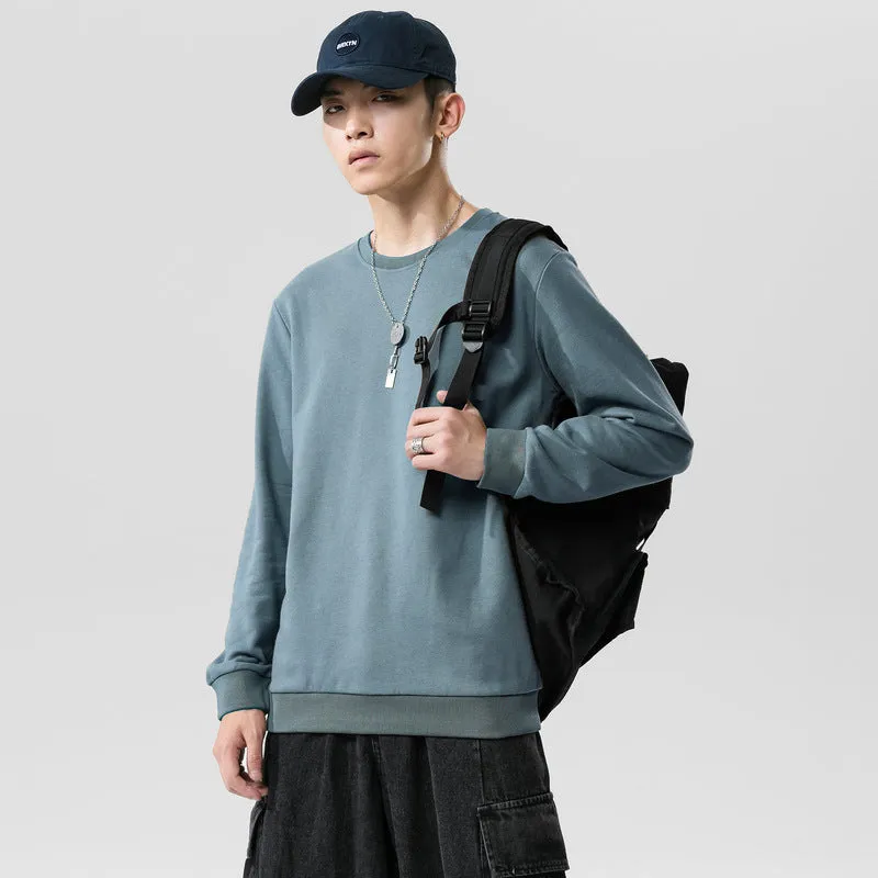 Round-Neck Long Sleeved Sweatshirt Trendy Tops Matching Outerwear