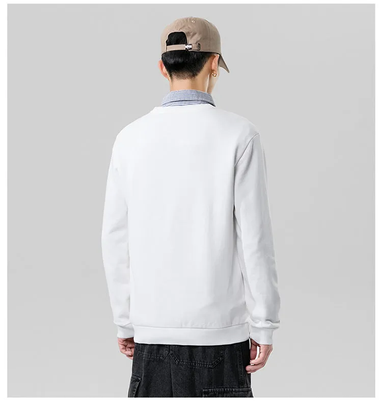 Round-Neck Long Sleeved Sweatshirt Trendy Tops Matching Outerwear