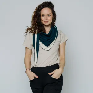Sara 2-Tone Wrap Scarf (Evergreen   White)