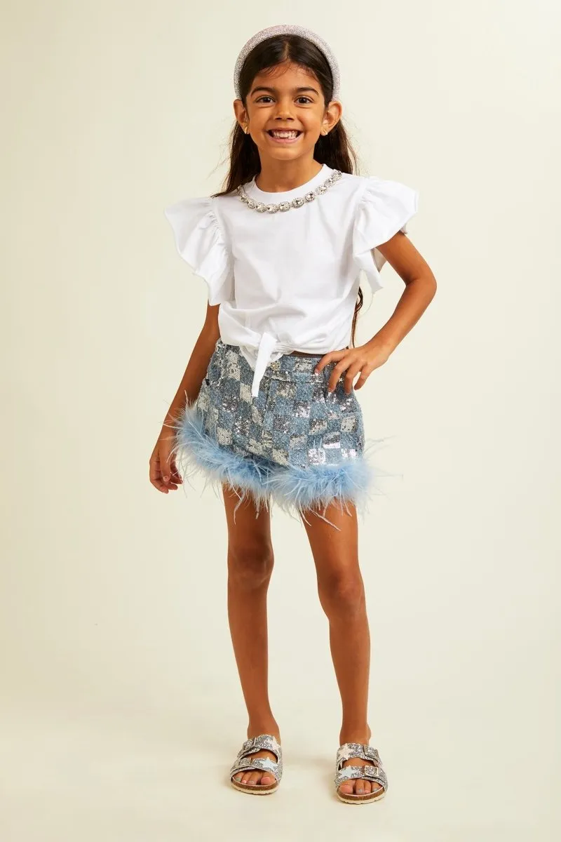 SKYE CRYSTAL RUFFLE TOP