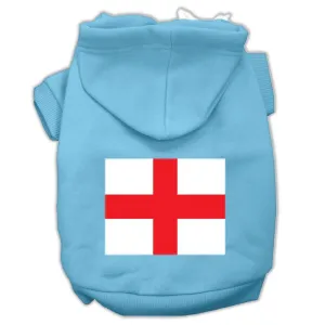 St. George's Cross (English Flag) Screen Print Pet Hoodies Baby Blue Size XXXL (20)