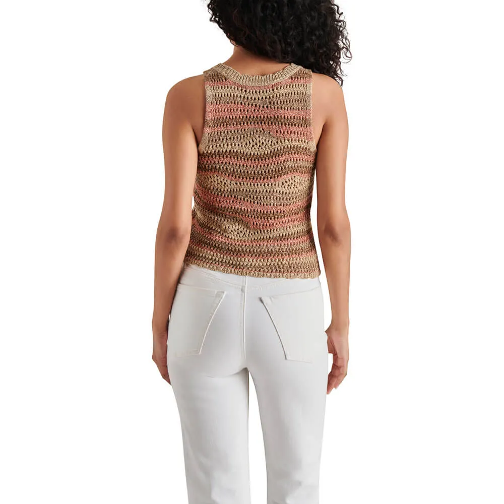 Steve Madden Hannah Metallic Open Stitch Sleeveless Sweater