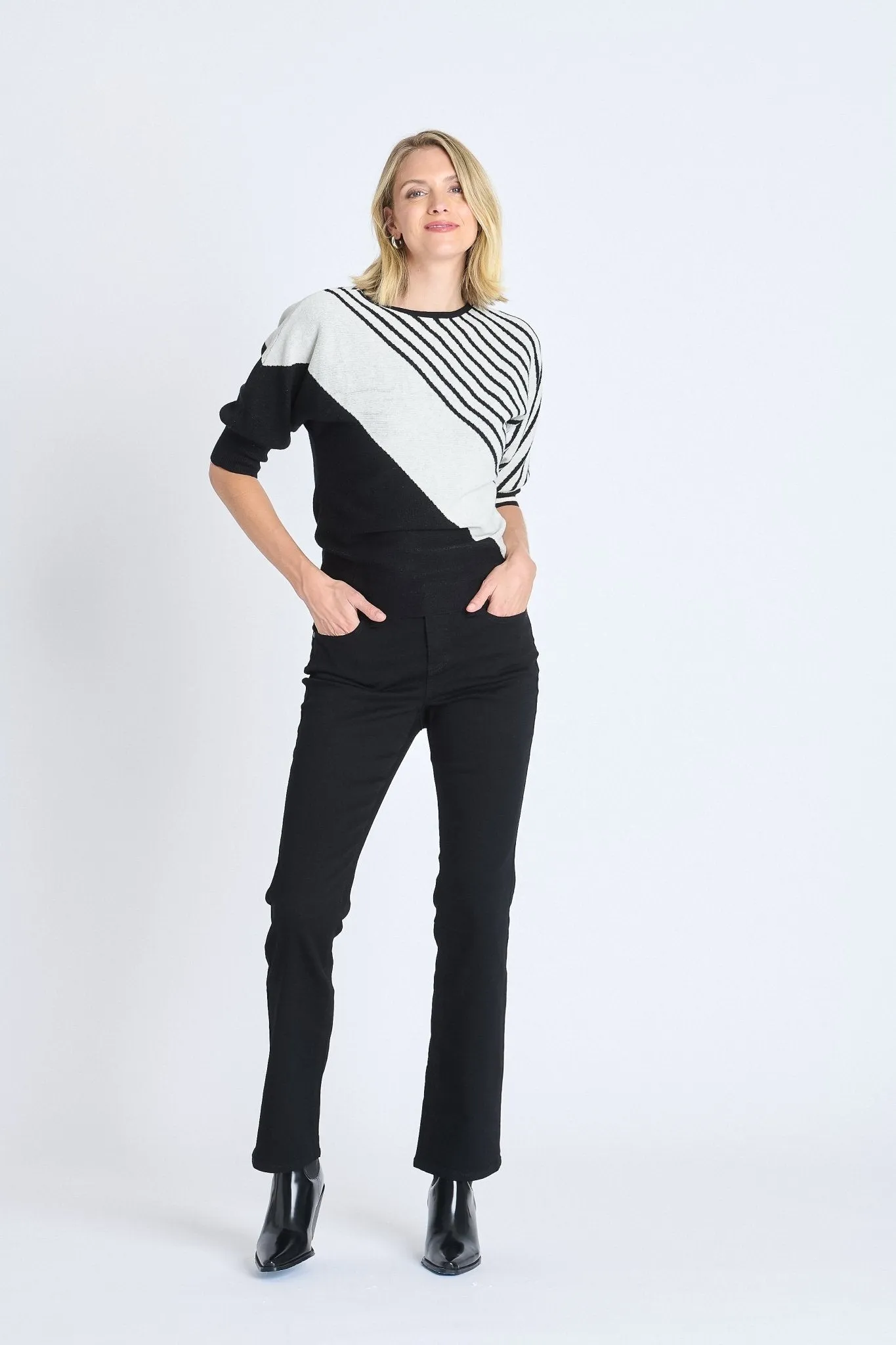 Striped Color Block Dolman Sweater