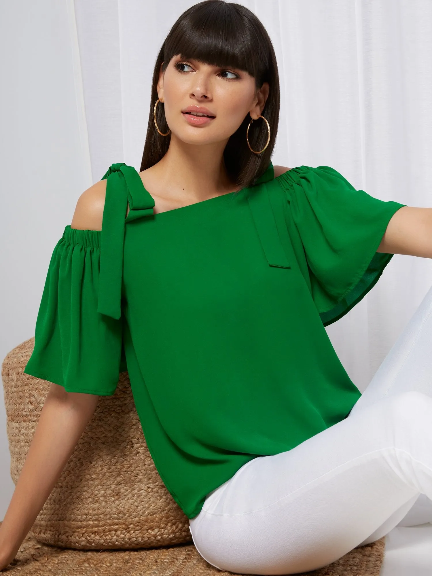 Tie-Shoulder Blouse - Sweet Pea