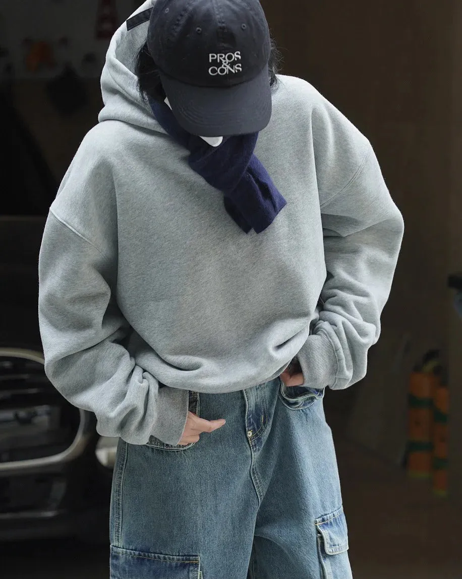 Toleet Y2K Street Style Autumn and Winter Women's Casual Solid Hooded Loose Sweatshirt