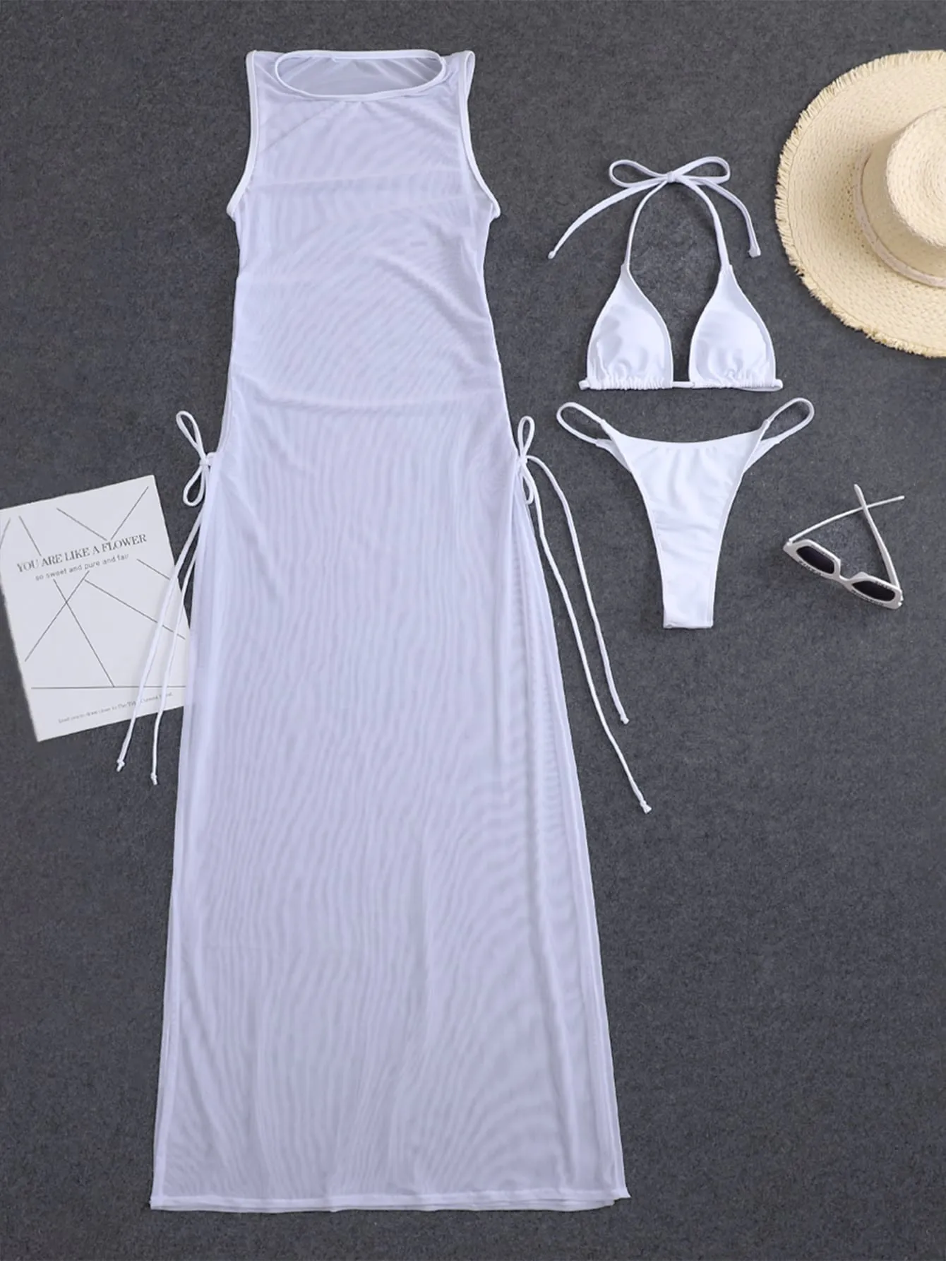 Trendy Fashion Mesh One Piece Swim Wear