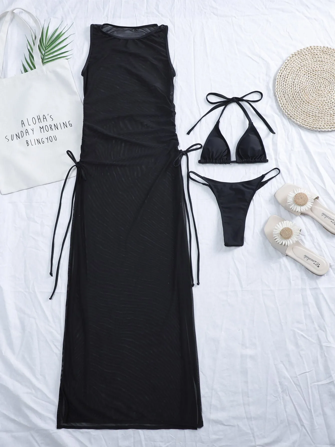 Trendy Fashion Mesh One Piece Swim Wear