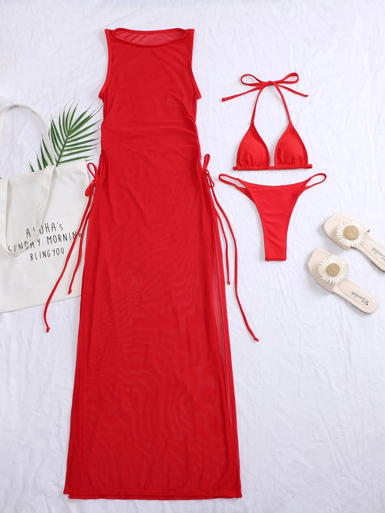 Trendy Fashion Mesh One Piece Swim Wear