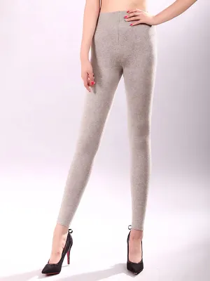Women  Solid Wool Thick Leggings