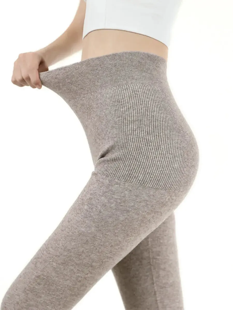 Women  Solid Wool Thick Leggings