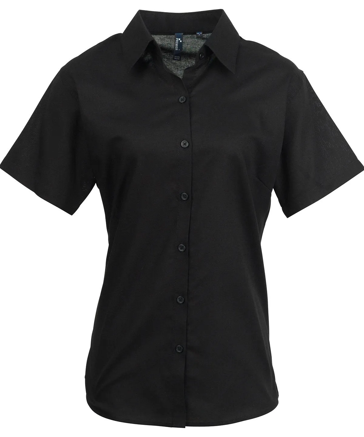 Womens signature Oxford short sleeve shirt | Black
