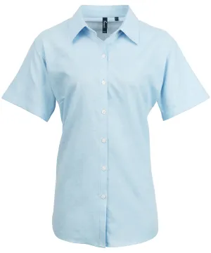 Womens signature Oxford short sleeve shirt | Light Blue