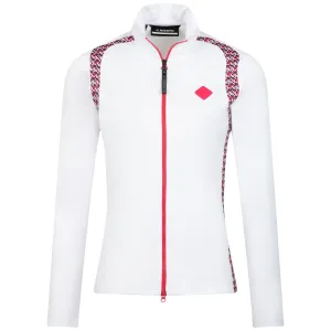 Womens Solar Print Full Zip Mid Layer JL Micro Bridge Rose Red - AW23