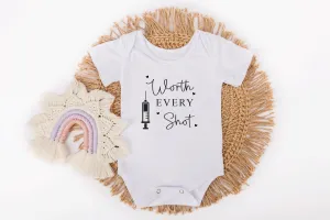 Worth Every Shot Baby Vest Miracle Baby Grow IVF Baby VEST Bodysuit Baby Grow
