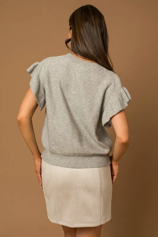Zia Ruffle Sleeve Knit Top