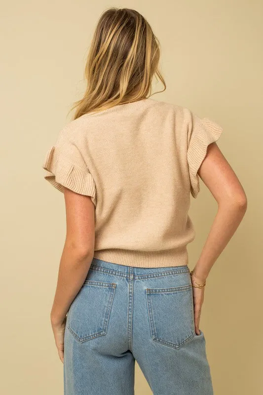 Zia Ruffle Sleeve Knit Top